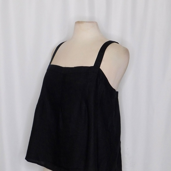 NWT!! J. CREW Linen Bow Back Linen Top Solid Black Tank Preppy Blouse X-Large - Picture 7 of 14